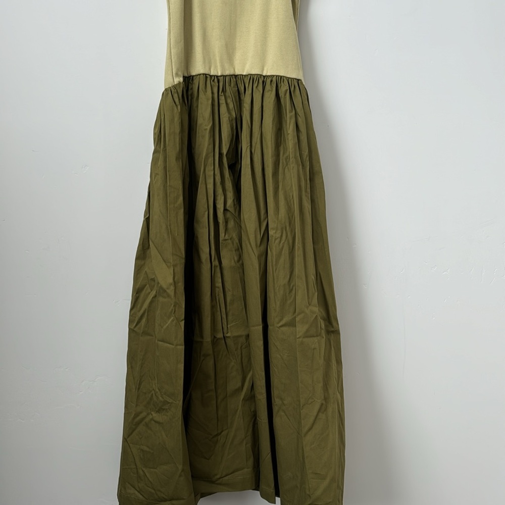 Anthropologie Maeve Sleeveless Ribbed DropWaist Poplin Twofer Midi Dress Size:XS - Picture 10 of 10